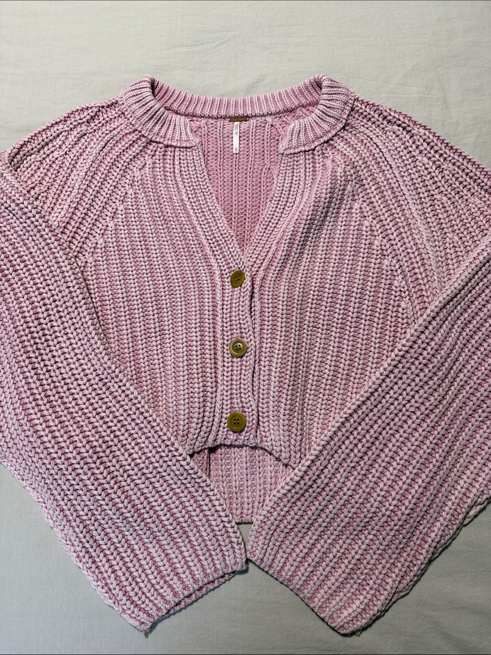 Free People Lilac Cropped Sweet Nothing Cardi - Picture 8 of 11